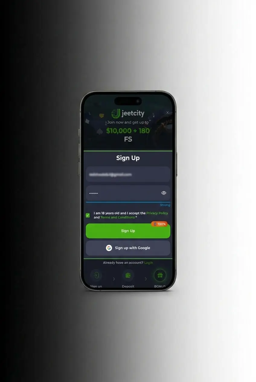 JeetCity cashier deposit screen for Australian players