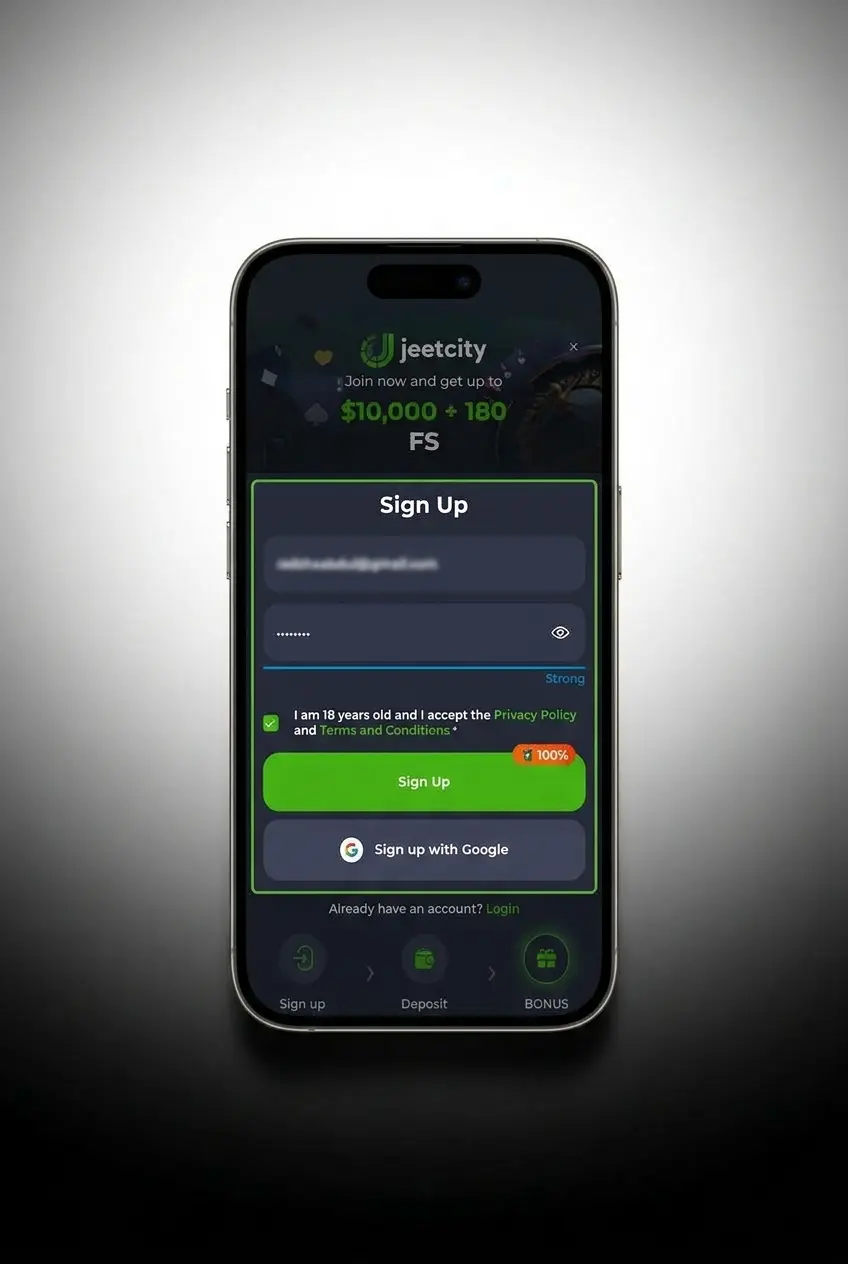 Steps to claim the JeetCity no deposit bonus