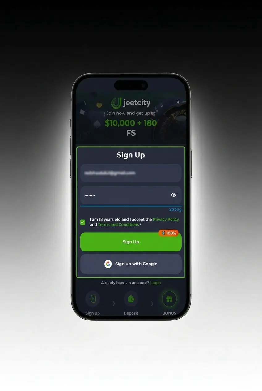 Steps to redeem the JeetCity bonus code