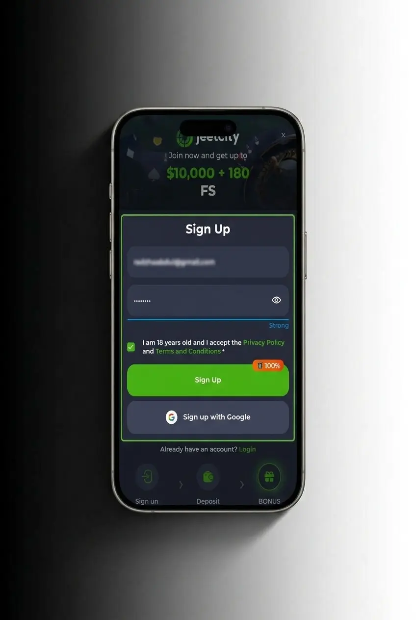JeetCity mobile app promo code activation